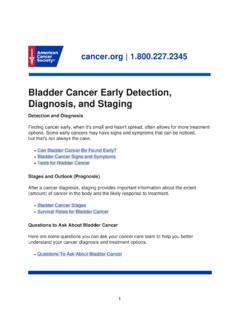 Bladder Cancer Early Detection, Diagnosis, and Staging