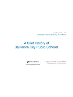 A Brief History of Baltimore City Public Schools