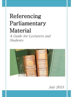 Referencing Parliamentary Material
