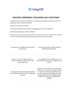 Creating Confidence: Developing Self Acceptance