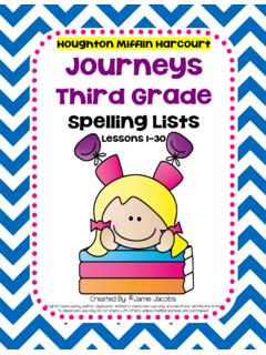 Journeys Spelling Lists 3rd Grade