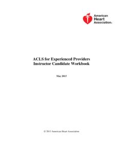 ACLS for Experienced Providers Instructor Candidate …