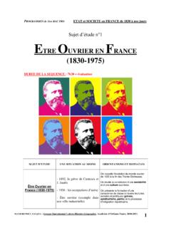 ETRE OUVRIER EN FRANCE (1830-1975) - lettreshg.ac-orleans ...