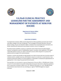 VA/DOD Clinical Practice Guideline for The Assessment and ...