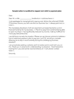 Sample Letter to Landlord to request rent relief or ...
