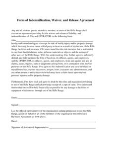Form of Indemnification, Waiver, and Release Agreement