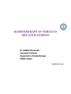 RADIOTHERAPY IN TOBACCO RELATED LESIONS