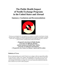 The Public Health Impact of Needle Exchange Programs in ...