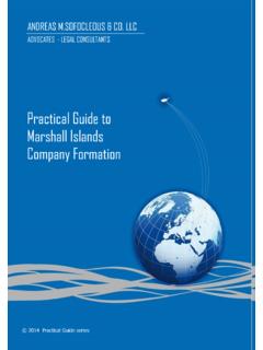 Marshall Islands Company formation - Legal …