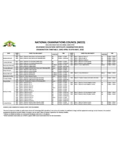 NATIONAL EXAMINATIONS COUNCIL (NECO)
