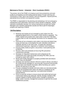 Job Description - Maintenance Strategies Inc.
