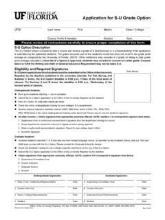 Application for S-U Grade Option - University of Florida