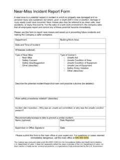 Near-Miss Incident Report Form