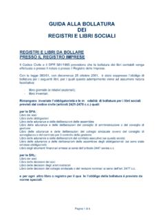 GUIDA ALLA BOLLATURA DEI REGISTRI E LIBRI SOCIALI
