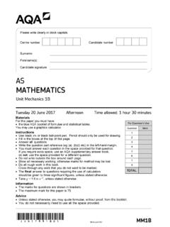 A-level Mathematics Question paper Mechanics 1B June 2017