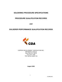SOLDERING PROCEDURE SPECIFICATIONS - Copper