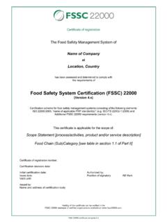 Food Safety System Certification (FSSC) 22000