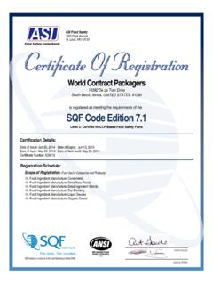 SQF Code Edition 7 - World Contract Packagers
