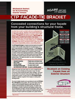 for Re-Connecting A Exterior Veneers CTP FACADE-TIE BRACKET