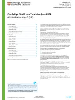 Cambridge Final Exam Timetable June 2022