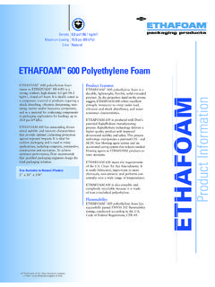 Product Features ETHAFOAM - Quality Foam