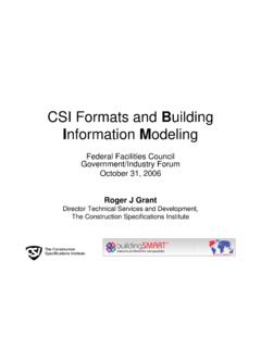 CSI Formats and Building - National Academies of Sciences ...