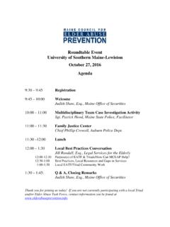 Roundtable Event University of Southern Maine-Lewiston ...
