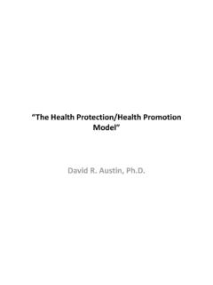 “The Health Protection/Health Promotion Model” David R ...
