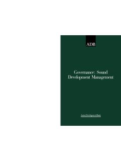Governance: Sound Development Management