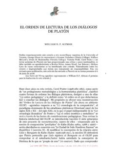 EL ORDEN DE LECTURA DE LOS DI&#193;LOGOS DE PLAT&#211;N