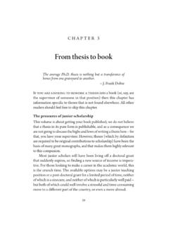 From thesis to book - NIASPress