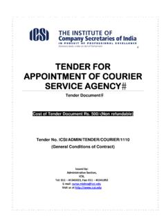 TENDER DOCUMENT FOR COURIER SERVICE - ICSI