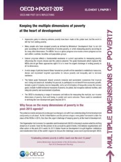 Keeping the multiple dimensions of poverty at the …