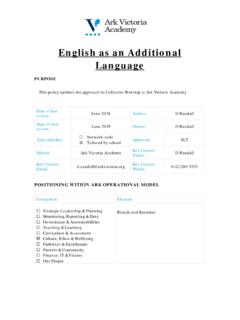 English as an Additional Language - arkvictoria.org