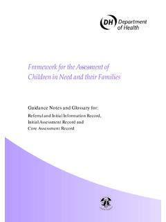 Framework for the Assessment of Children in Need and their ...