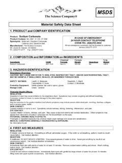 The Science Company&#174; Material Safety Data Sheet
