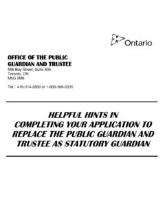 APPLICATION TO REPLACE THE PUBLIC GUARDIAN AND …