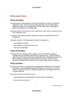 Misconduct Policy - GOV.UK