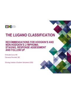 THE LUGANO CLASSIFICATION - European Society for Medical ...