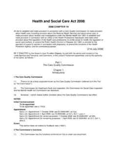 Health and Social Care Act 2008 - Care Quality Commission
