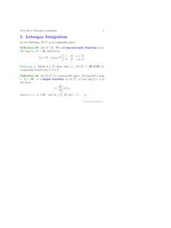 5. Lebesgue Integration - Probability