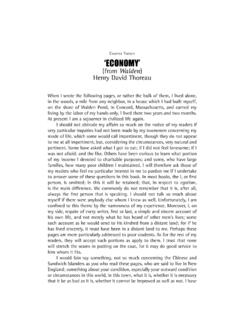 C ‘ECONOMY’ (from Walden Henry David Thoreau