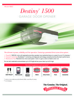 Destiny 1500 - Garage Doors from Overhead Door include ...