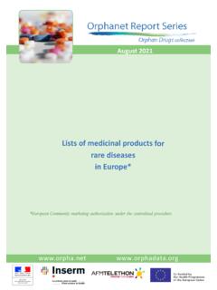 Lists of medicinal products for rare diseases in Europe*