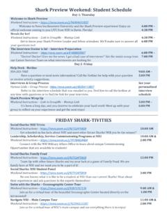 Shark Preview Weekend: Student Schedule - nova.edu