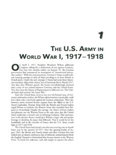 THE U.S. ARMY IN ORLD WAR I, 1917–1918 O