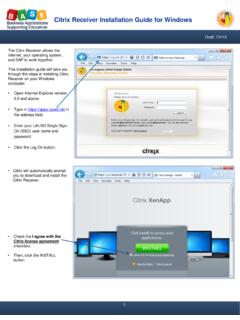 Citrix Receiver Installation Guide for Windows