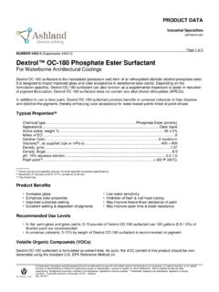 Dextrol™ OC-180 Phosphate Ester Surfactant - …