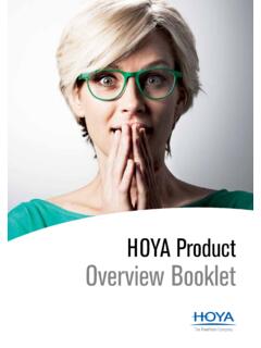 HOYA Product Overview Booklet - Hoya Lens