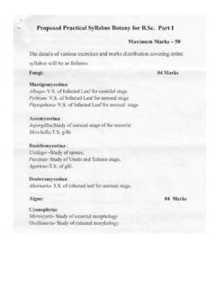 Practical Syllabus of Botany for B.Sc. Part-I